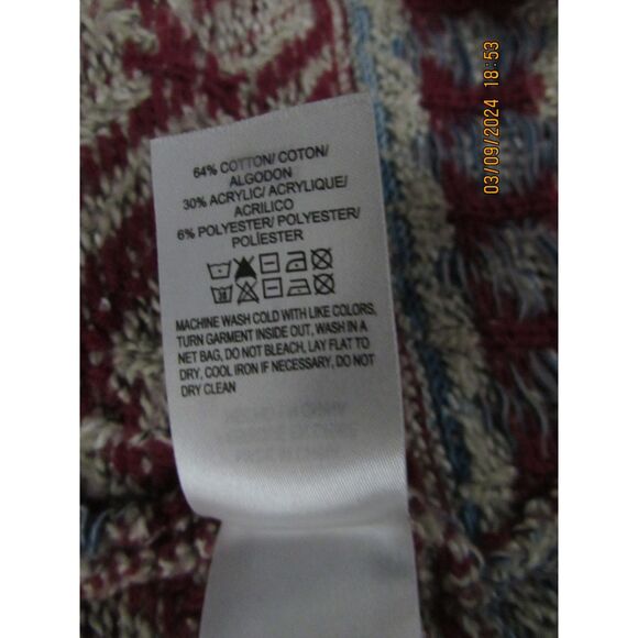 LUCKY BRAND SIZE S/P OPEN FRONT CARDIGAN SWEATER SOUTHWESTERN PRINT ATEC WESTERN - Picture 9 of 9